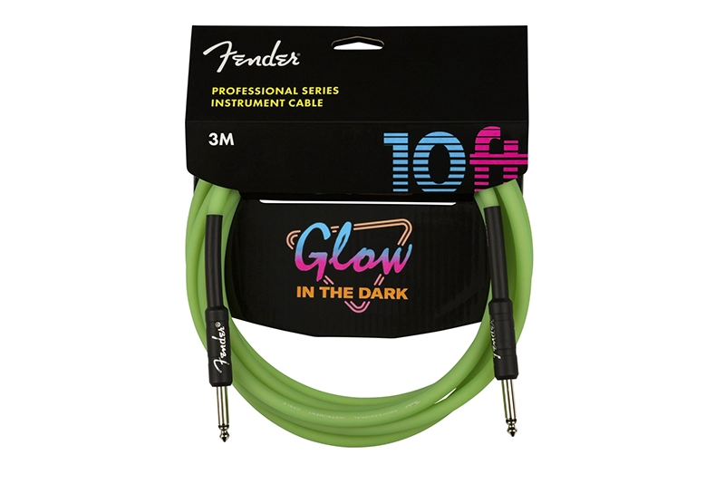 کابل Fender مدل 10Ft Professional Series Glow In The Dark Green