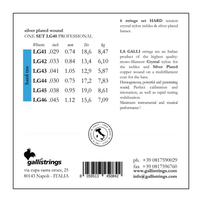 سیم گیتار گالی‌استرینگ مدل Gallistrings LG40
