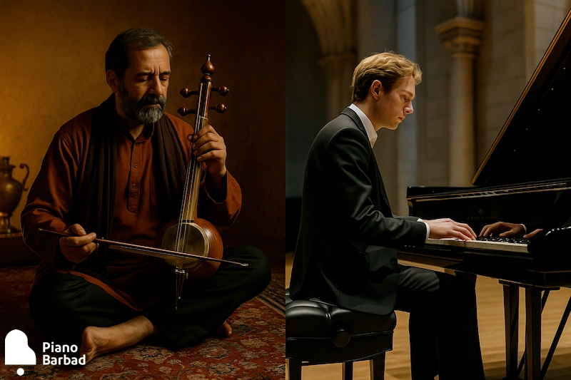 تفاوت سازهای شرقی و غربی - پیانو باربد