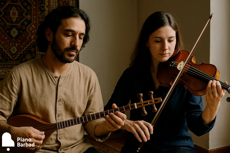 تفاوت سازهای شرقی و غربی - پیانو باربد