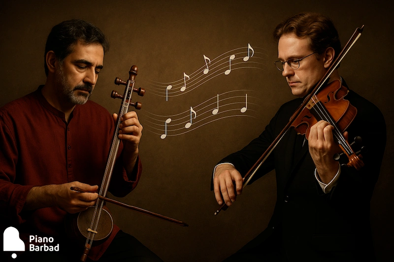 تفاوت سازهای شرقی و غربی - پیانو باربد