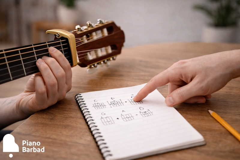 پیدا کردن آکورد حین استفاده از capo - پیانو باربد