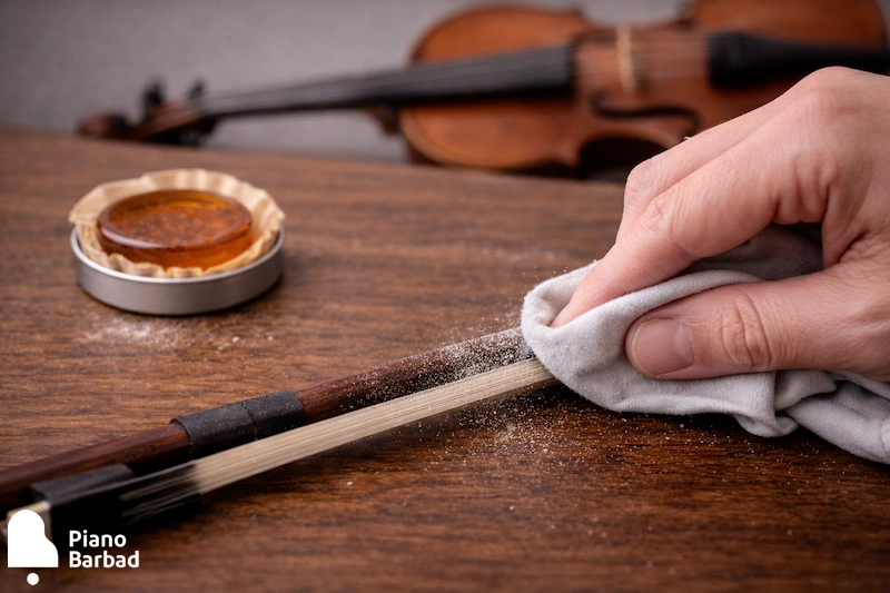 تمیز کردن آرشه - پیانو باربد