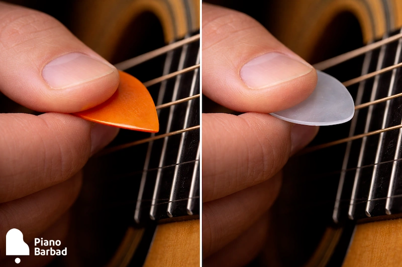 شکل و نوک پیک گیتار - پیانو باربد